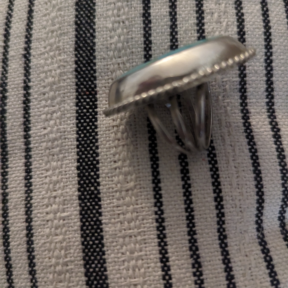 VINTAGE NATIVE AM. TURQUOISE RING - Picture 3 of 4